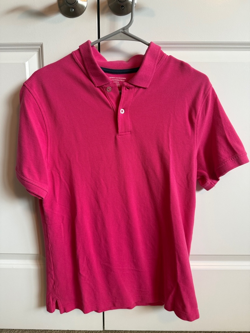 Amazon Essentials Men's Bright Pink Polo Shirt